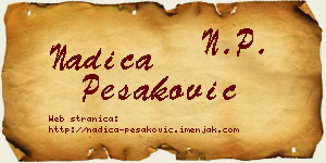 Nadica Pešaković vizit kartica